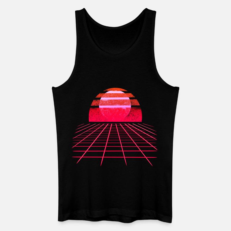 Sunset Vaporwave Retro Wave - Männer Bio Tank Top - Schwarz