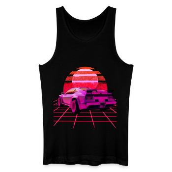 Retro Wave super Car Sunset - Men’s Organic Tank Top - black - Front