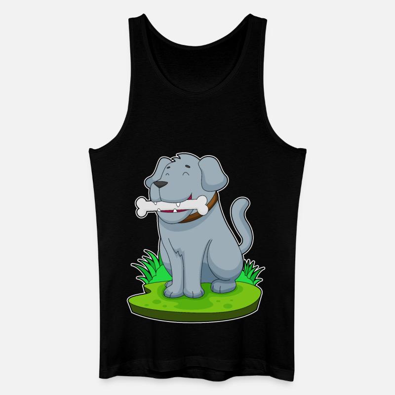 Hund Knochen - Männer Bio Tank Top - Schwarz