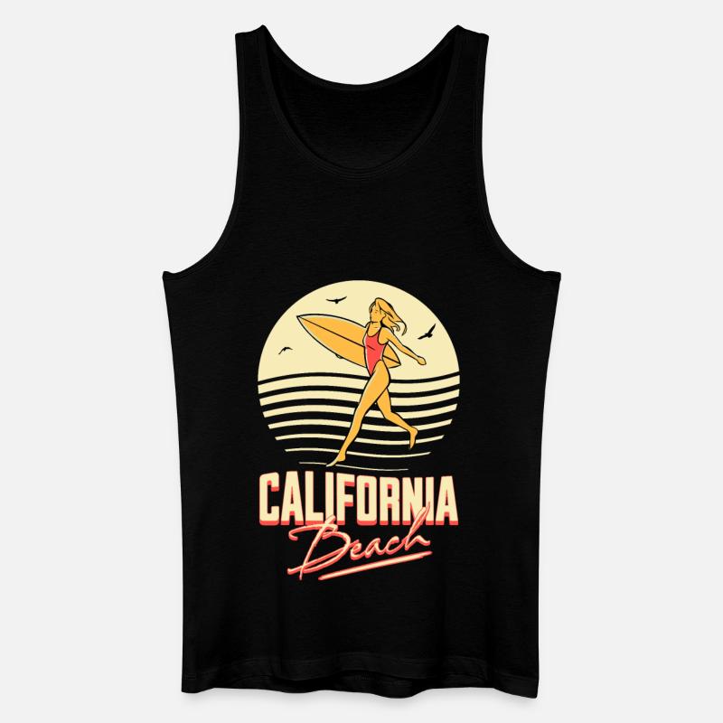 Kalifornisches Strandsurfermädchen - Männer Bio Tank Top - Schwarz