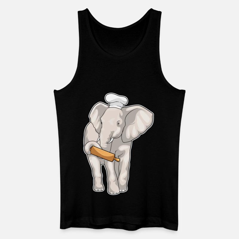 Elefant Bäcker Nudelholz - Männer Bio Tank Top - Schwarz