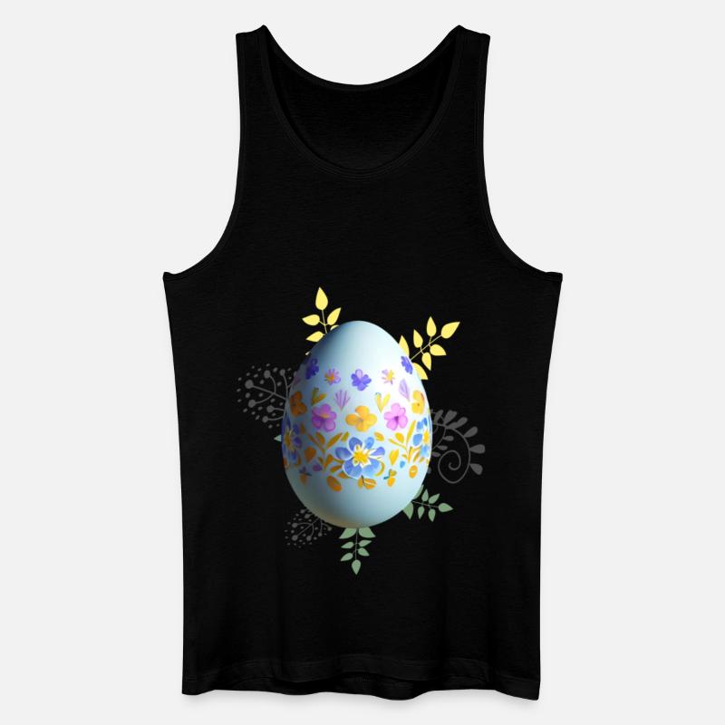 Floral Easter Egg - Men’s Organic Tank Top - black