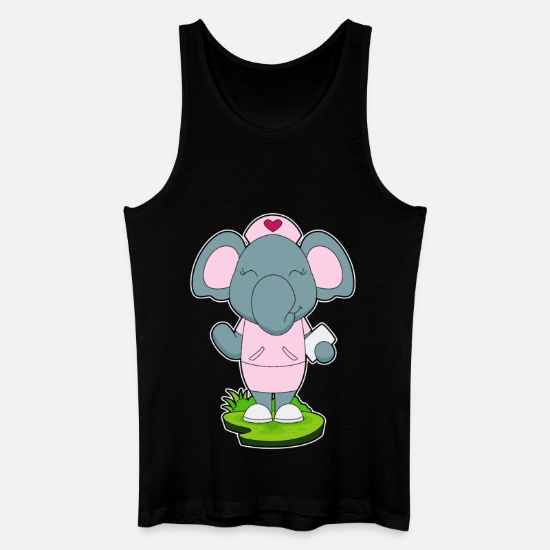 Elefant Krankenschwester  - Männer Bio Tank Top - Schwarz