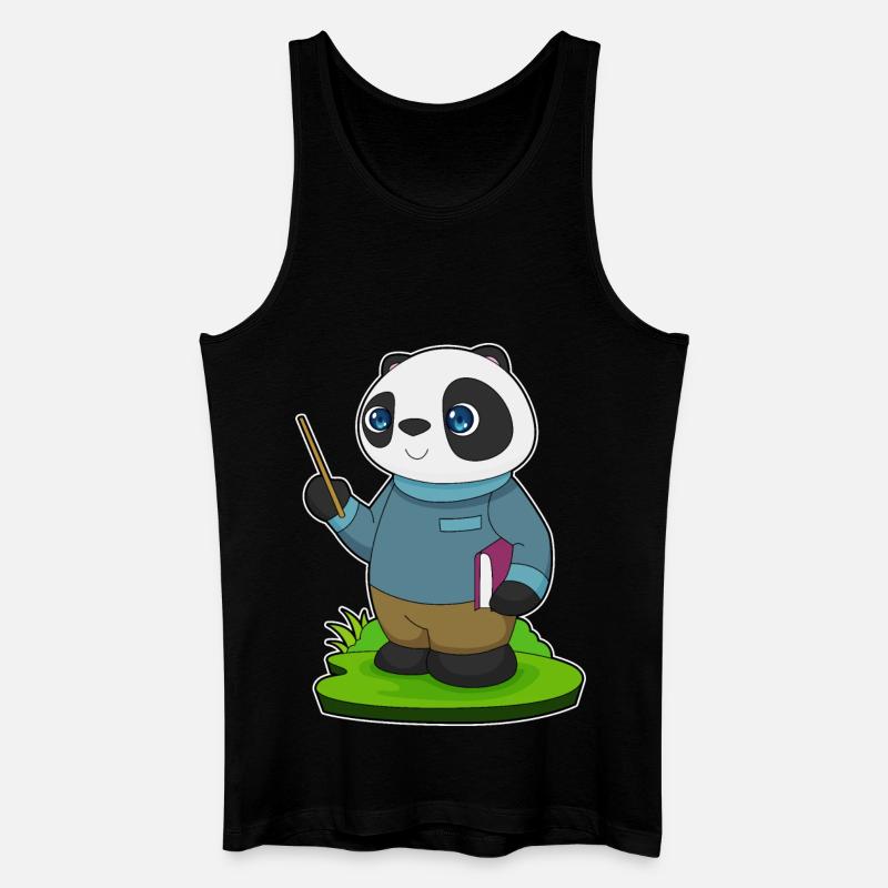 Panda Teacher Pointer School - Men’s Organic Tank Top - black