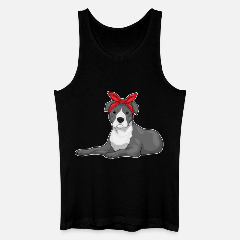 Pitbull Haarschleife - Männer Bio Tank Top - Schwarz