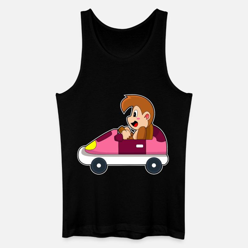 Affe Auto - Männer Bio Tank Top - Schwarz