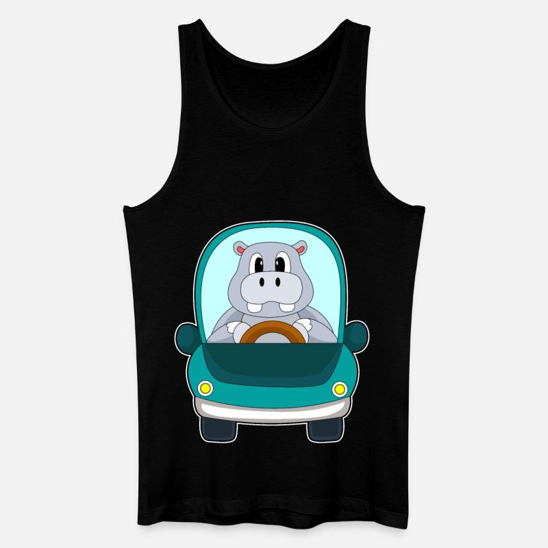 Nilpferd Auto - Männer Bio Tank Top - Schwarz