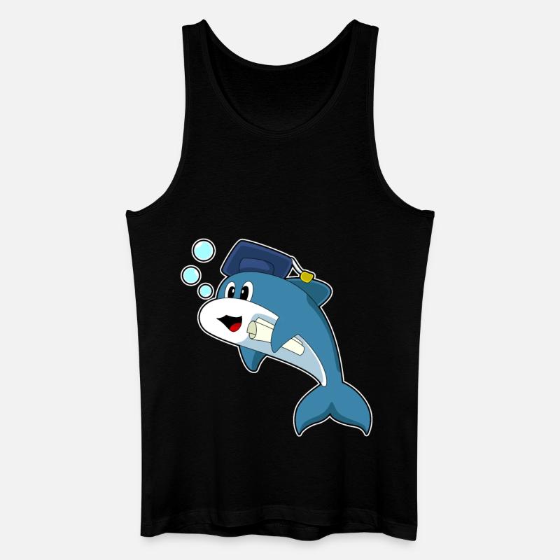 Delfin Student Diplom - Männer Bio Tank Top - Schwarz