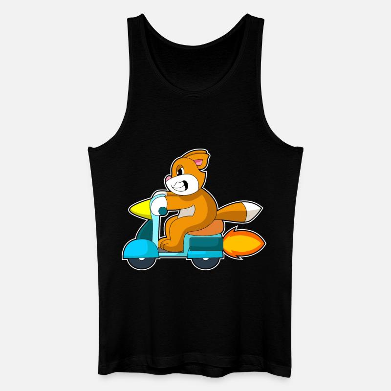 Katze Motorroller - Männer Bio Tank Top - Schwarz