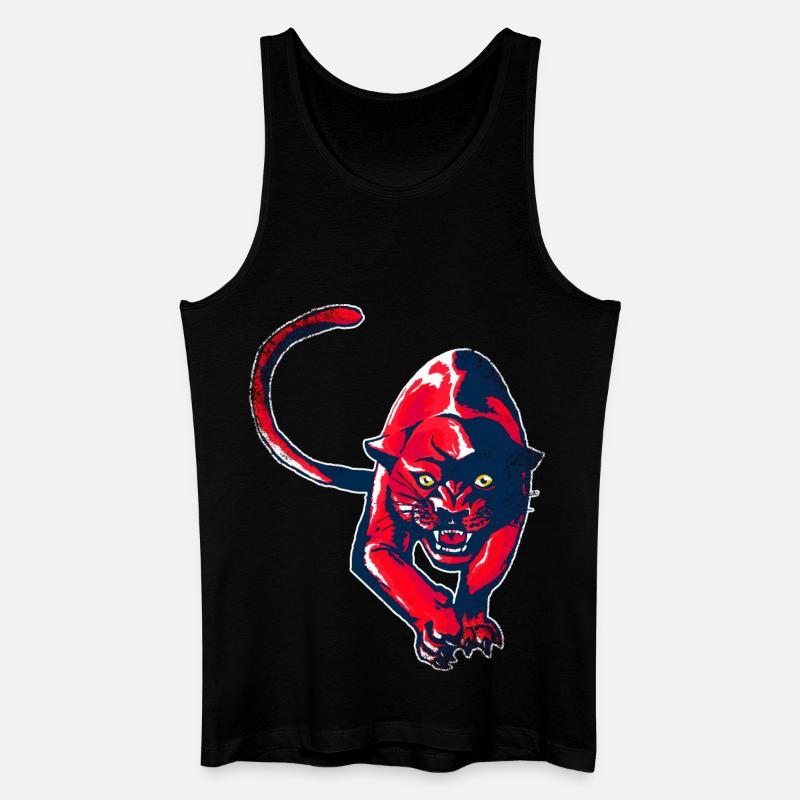 Roter Panther - Männer Bio Tank Top - Schwarz