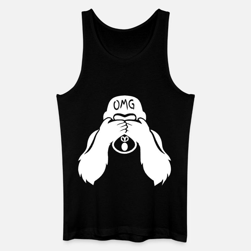 Lustiger Affe OMG Oh my god  - Männer Bio Tank Top - Schwarz