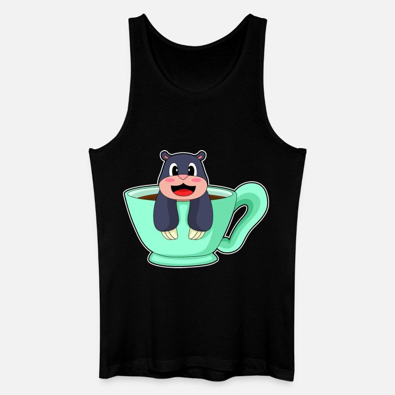 Maulwurf Tasse Kaffee - Männer Bio Tank Top - Schwarz