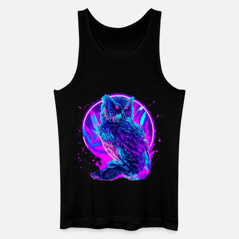 Mystisch leuchtende Eule - Männer Bio Tank Top - Schwarz