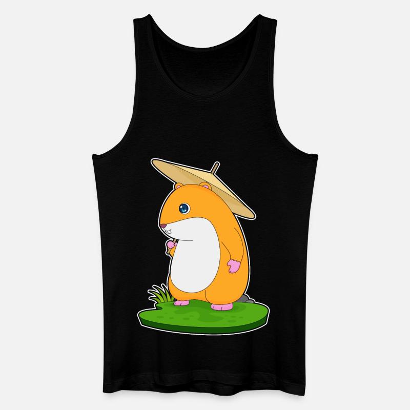 Hamster Regen Regenschirm - Männer Bio Tank Top - Schwarz