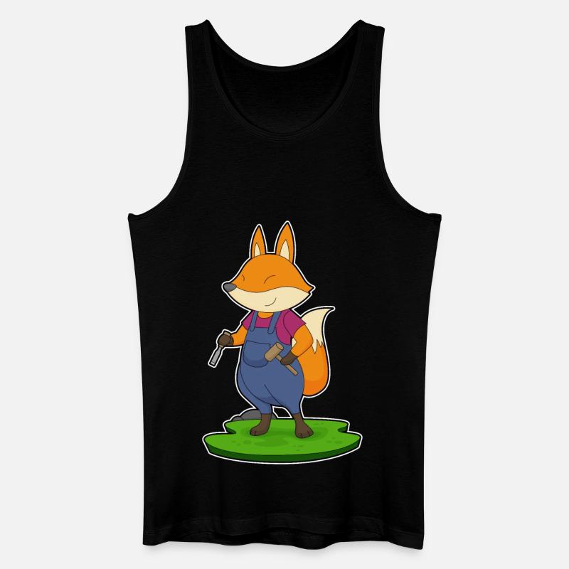 Fuchs Handwerker Hammer Meißel - Männer Bio Tank Top - Schwarz