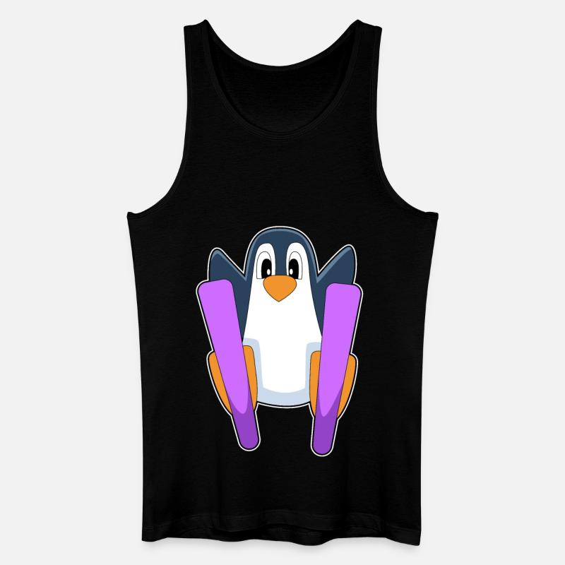 Penguin Skier Ski - Débardeur bio Homme - noir
