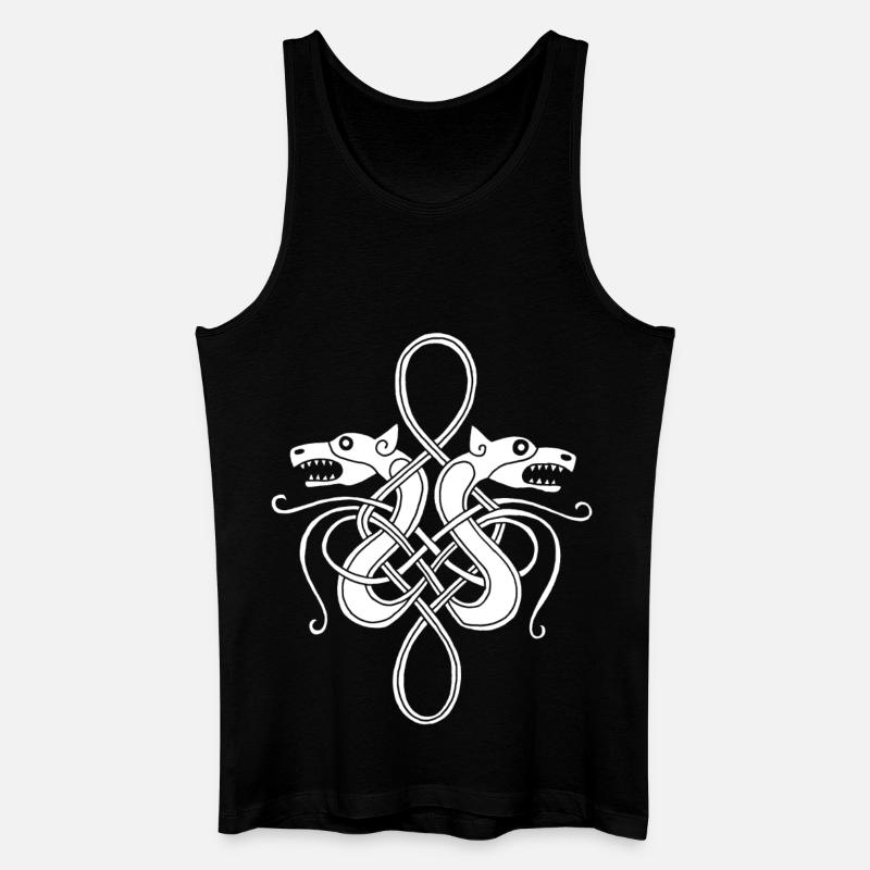 Weiße Wikinger-Hydra - Männer Bio Tank Top - Schwarz