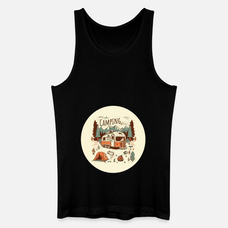Campingabenteuer mit Wohnmobil - Männer Bio Tank Top - Schwarz