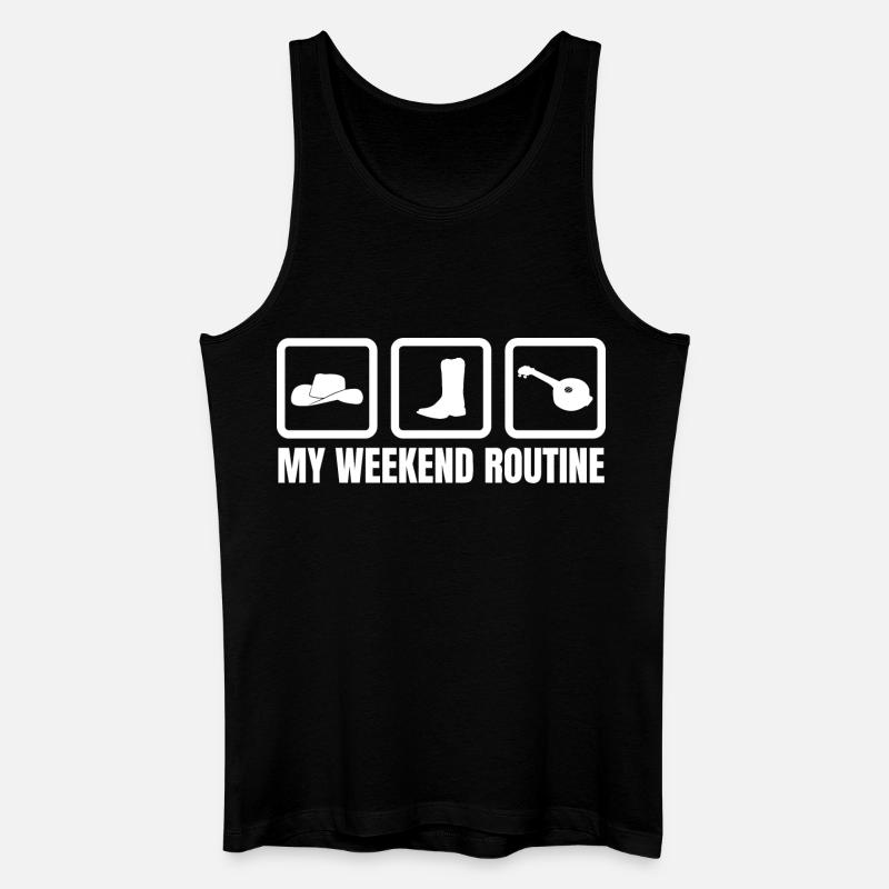 Banjo Wochenendroutine - Männer Bio Tank Top - Schwarz