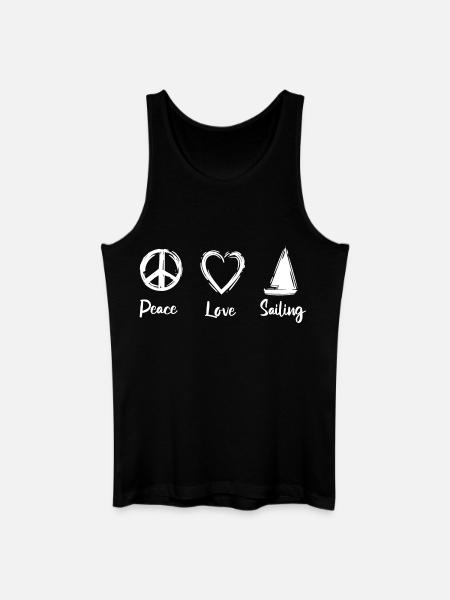 Peace Love Sailing - Débardeur bio Homme - noir