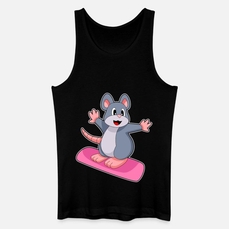Maus Snowboarder Snowboard - Männer Bio Tank Top - Schwarz