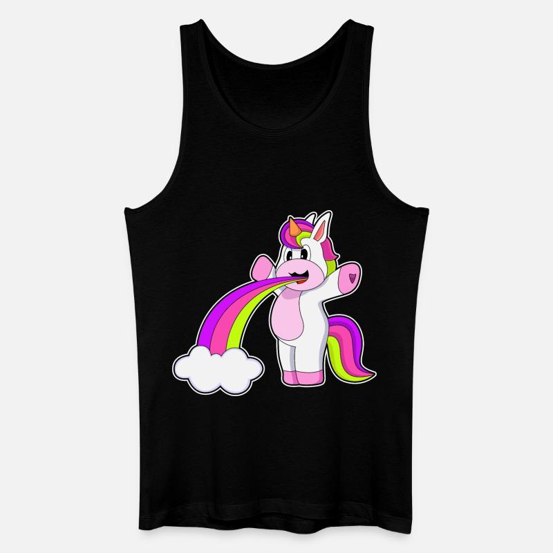 Einhorn Regenbogen Wolken - Männer Bio Tank Top - Schwarz