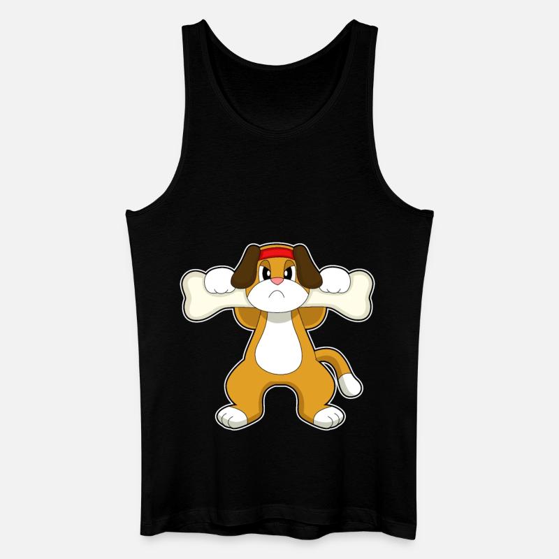 Hund Bodybuilder Knochen - Männer Bio Tank Top - Schwarz