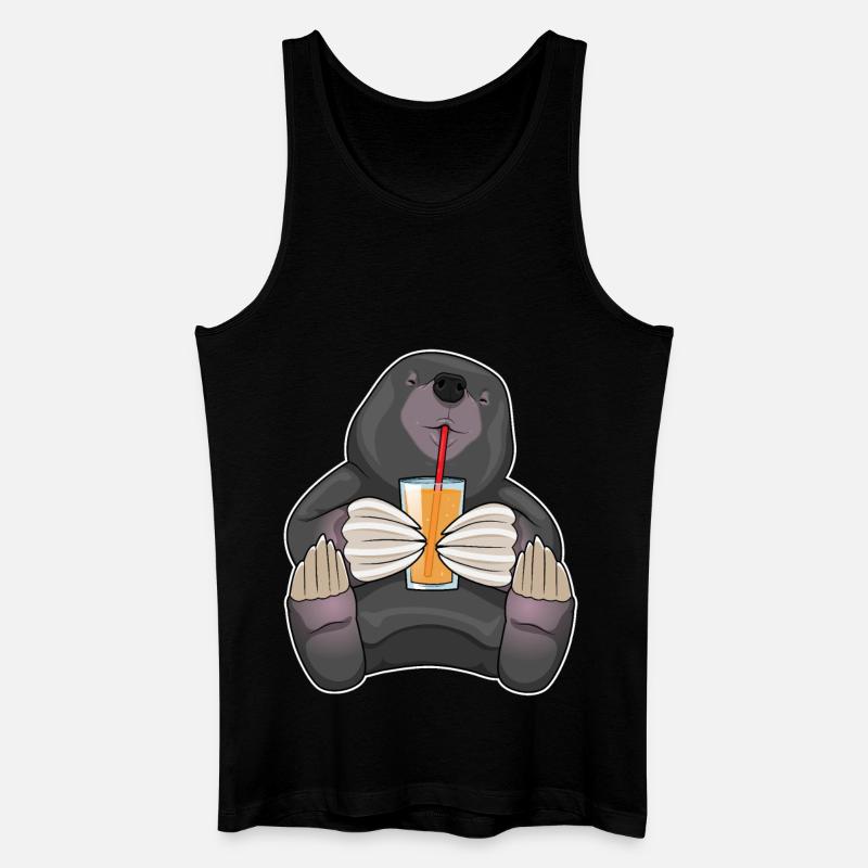 Maulwurf Saft Strohhalm - Männer Bio Tank Top - Schwarz