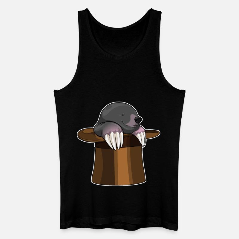 Maulwurf Zylinder - Männer Bio Tank Top - Schwarz