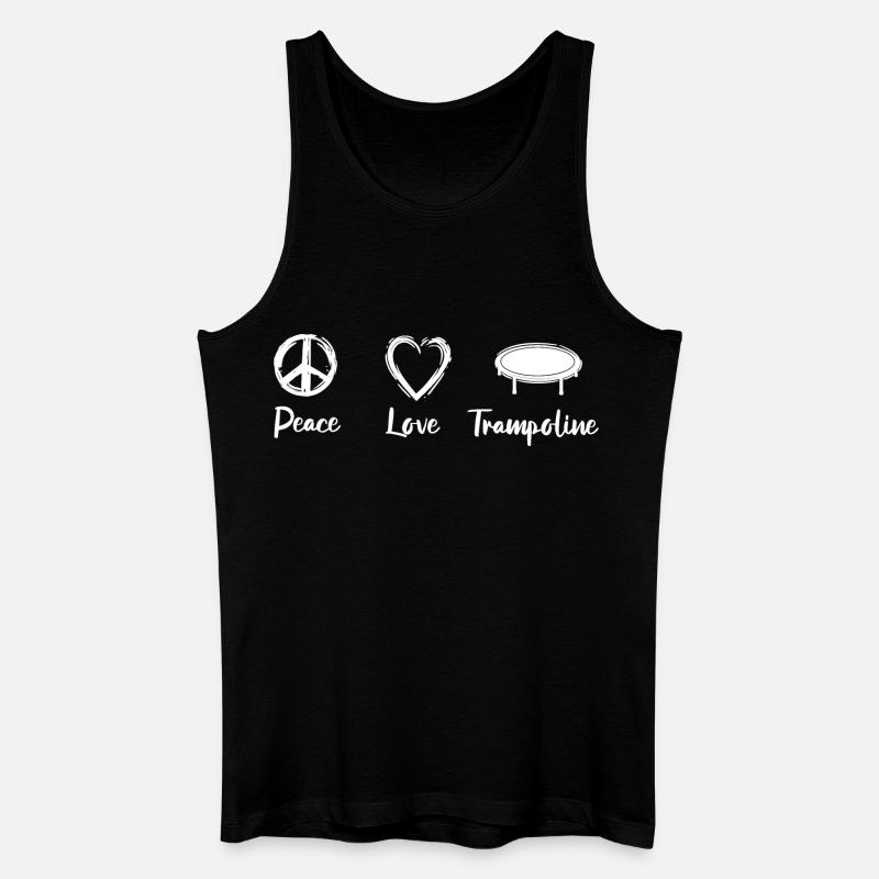 Peace Love Trampoline - Männer Bio Tank Top - Schwarz