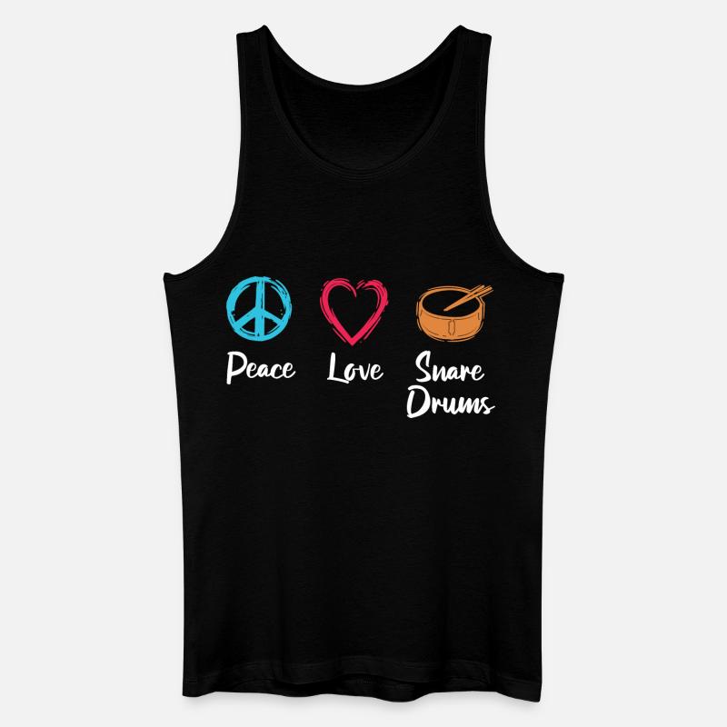 Frieden Liebe Trommel - Männer Bio Tank Top - Schwarz