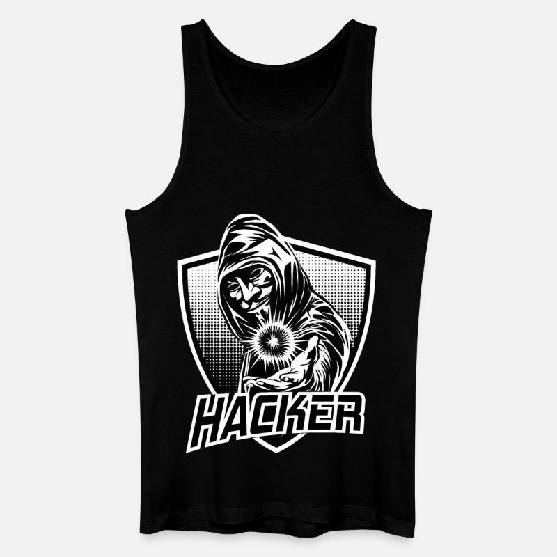 HACKER - Männer Bio Tank Top - Schwarz