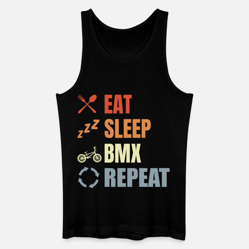 Eat Sleep BMX Repeat - Männer Bio Tank Top - Schwarz