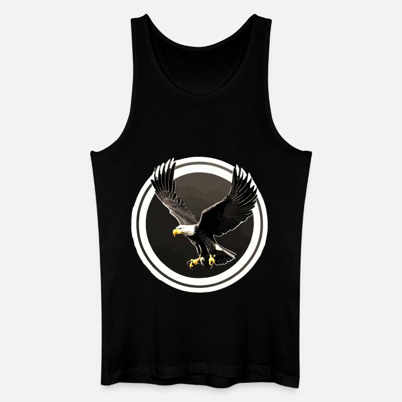 Logo Eagle en rond - Débardeur bio Homme - noir