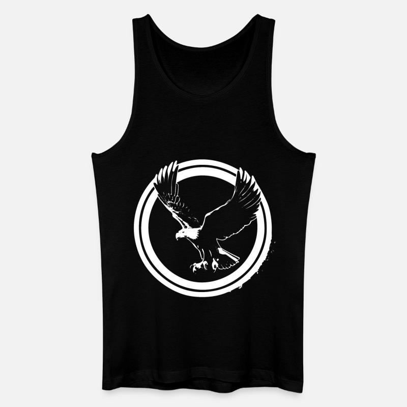 Logo Eagle en rond - Débardeur bio Homme - noir