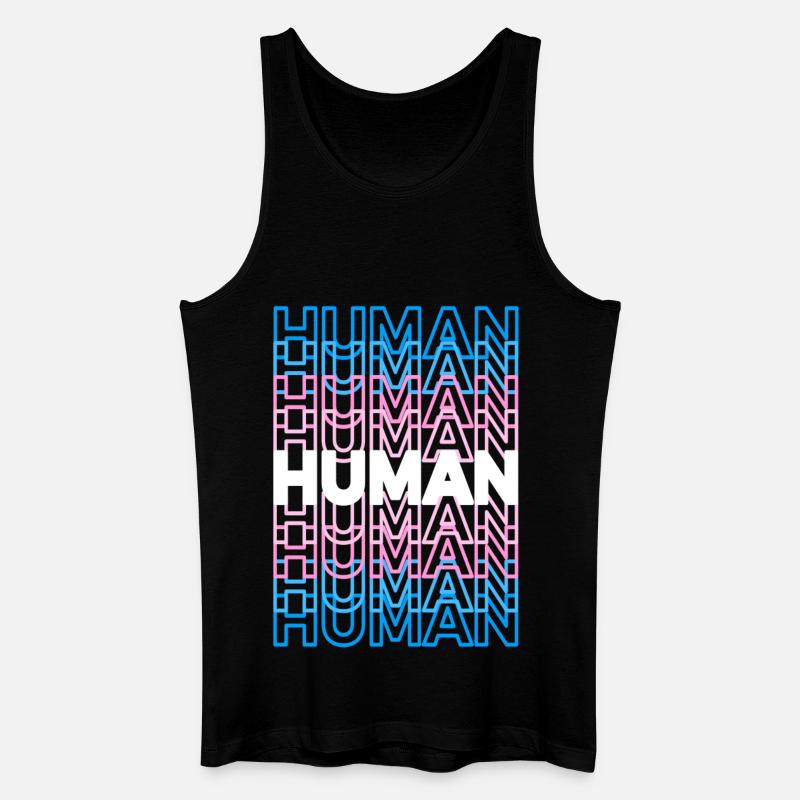 Human Transgender - Männer Bio Tank Top - Schwarz