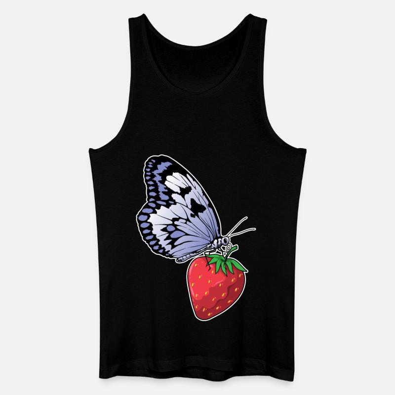 Fraise papillon - Débardeur bio Homme - noir