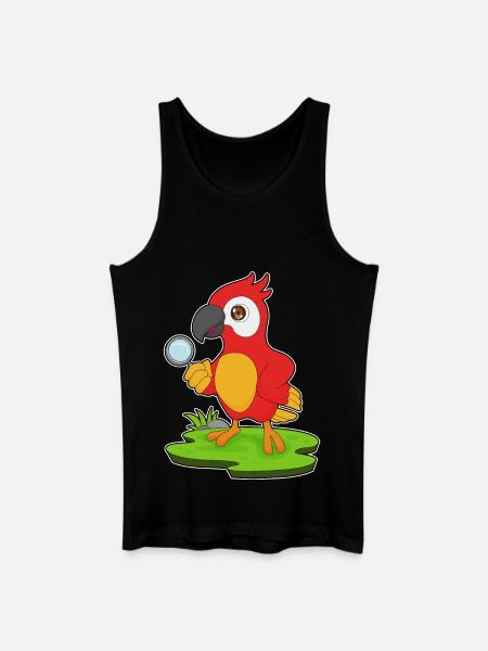 Parrot Detective Magnifier - Men’s Organic Tank Top - black