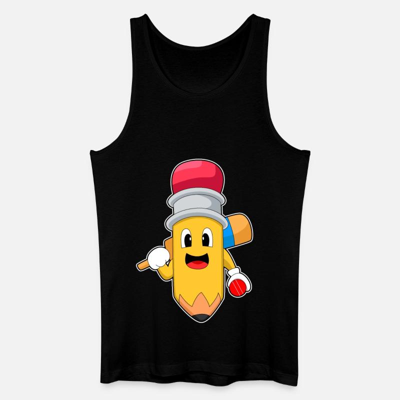 Bleistift Cricket Cricketschläger - Männer Bio Tank Top - Schwarz