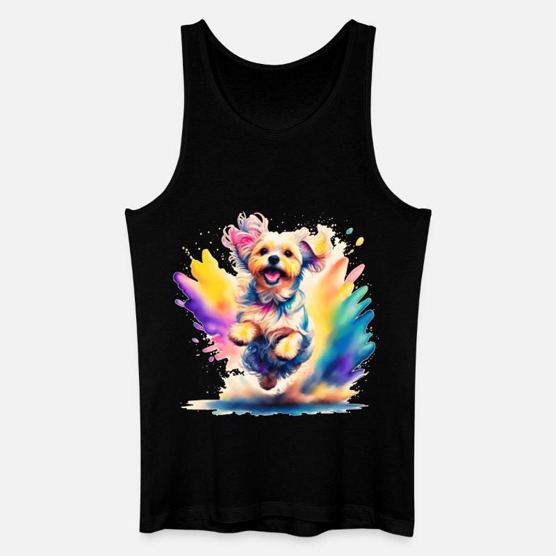 Malteserwelpe springt - Männer Bio Tank Top - Schwarz