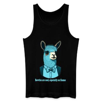 Blue llama with cool bow tie and suit - Men’s Organic Tank Top - black - Front