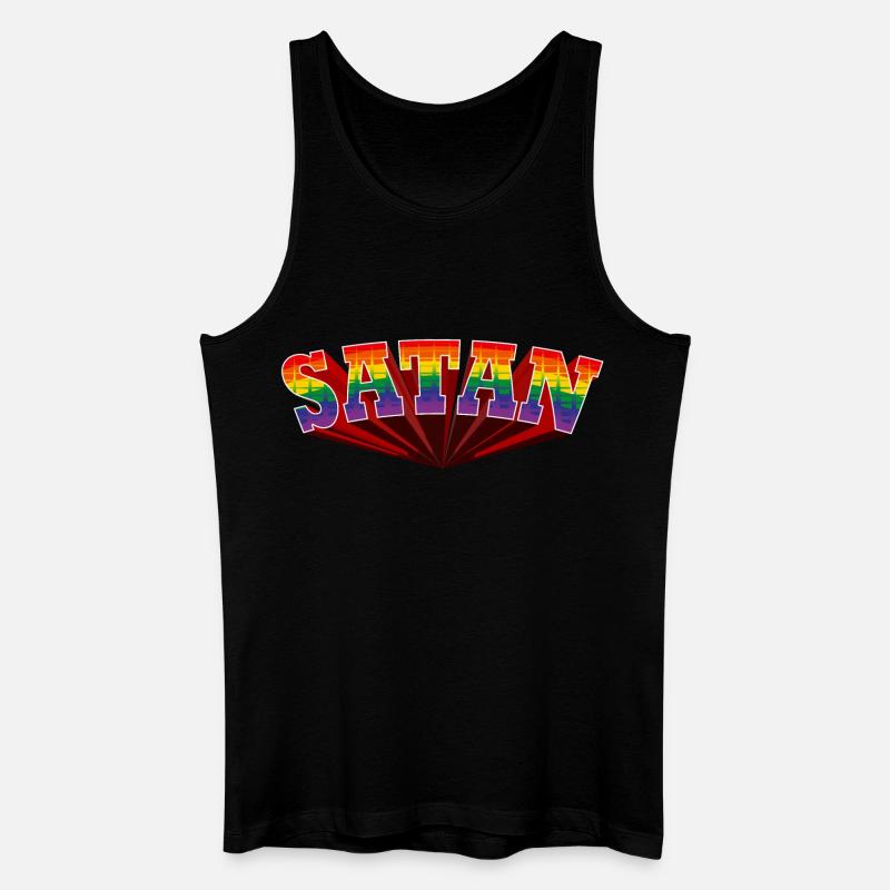 Satan Regenbogen Text - Männer Bio Tank Top - Schwarz