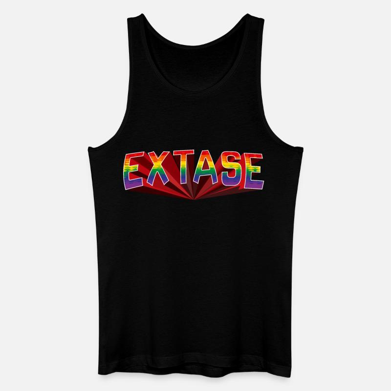 Ekstase Regenbogen Schrift - Männer Bio Tank Top - Schwarz