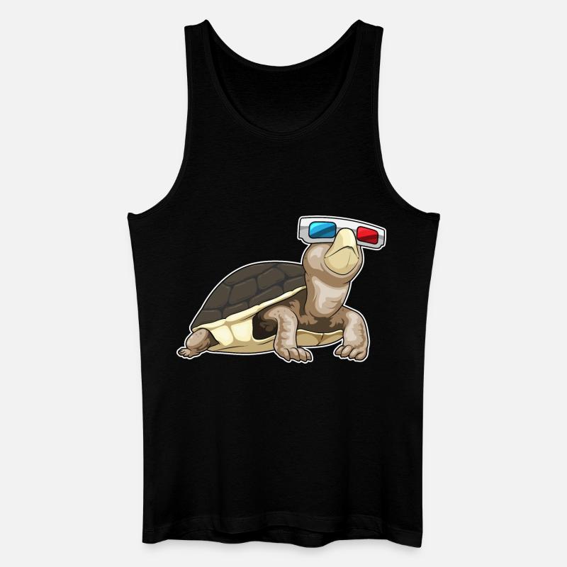 Schildkröte Brille - Männer Bio Tank Top - Schwarz
