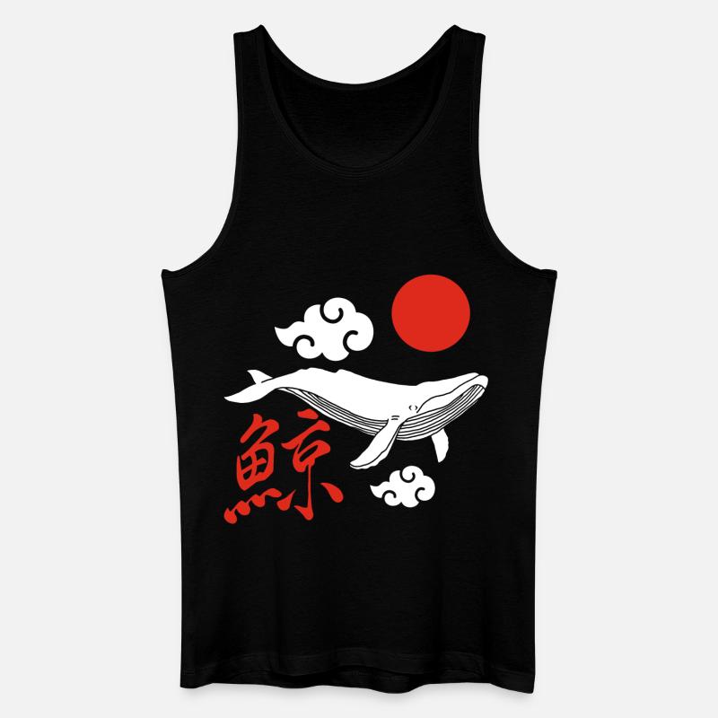 Weißer Wal und rote Sonne - Männer Bio Tank Top - Schwarz