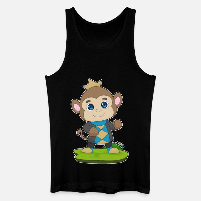 Affe Prinz Krone - Männer Bio Tank Top - Schwarz