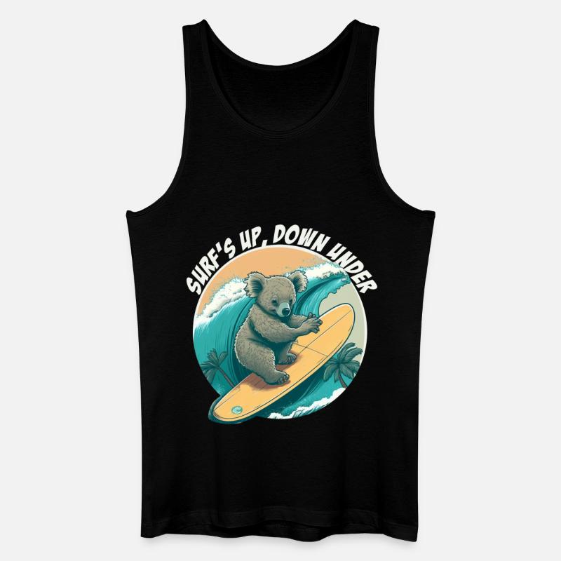 Down under surfing koala bear - Men’s Organic Tank Top - black