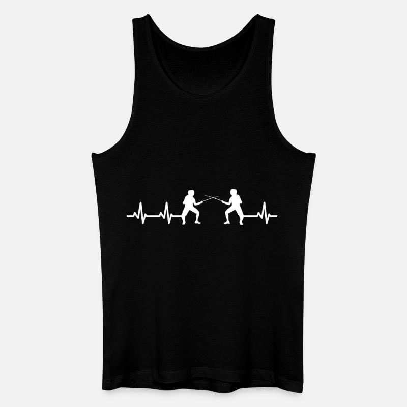 Fechter Herzschlag - Männer Bio Tank Top - Schwarz