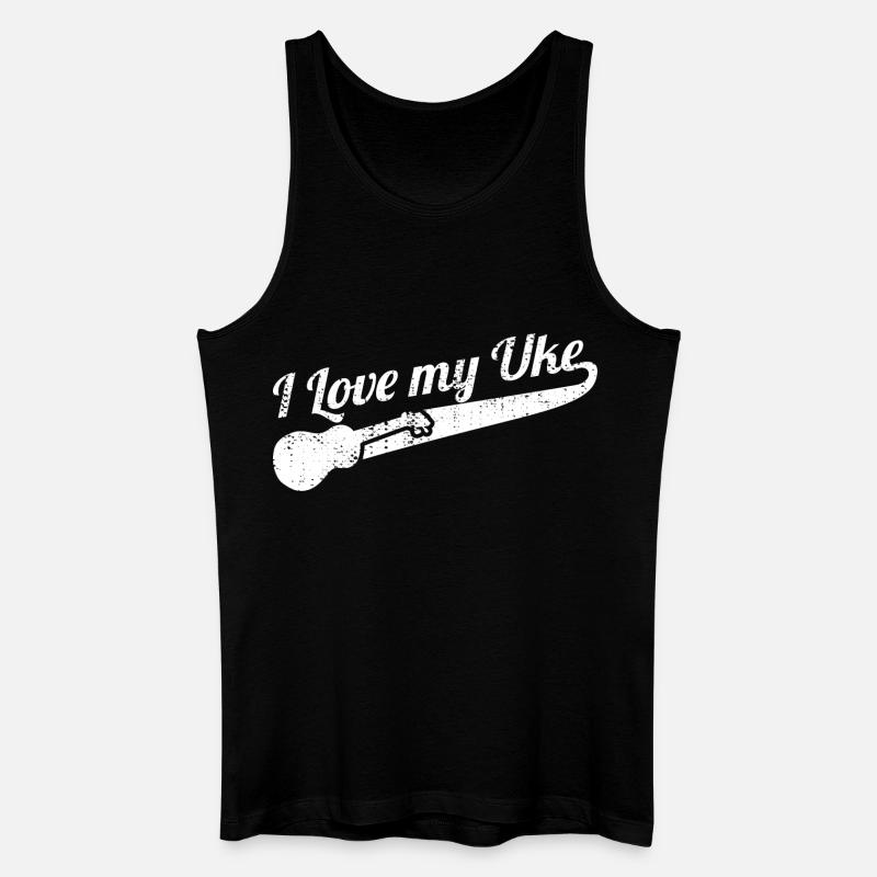I Love My Uke - Männer Bio Tank Top - Schwarz
