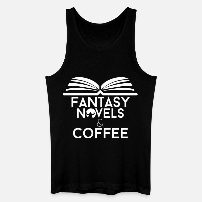 Book Lover Fantasy Romane und Kaffee - Männer Bio Tank Top - Schwarz